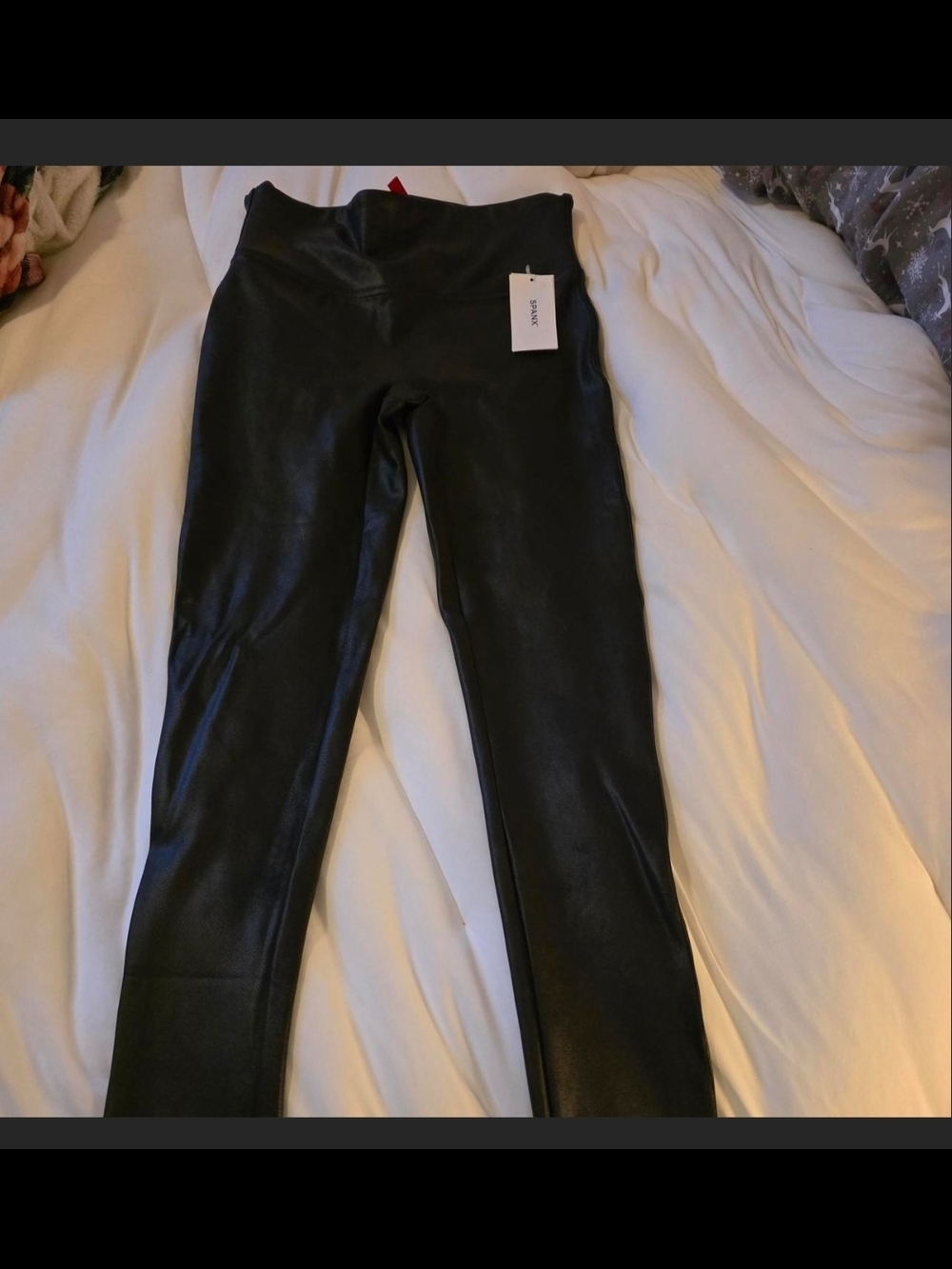 SPANX Black Faux Leather-Like Leggings